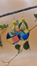Geometric Mosaic Drop Earrings