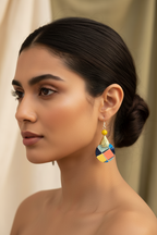 Geometric Mosaic Drop Earrings