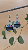 Retro Broken TV screen effect earrings