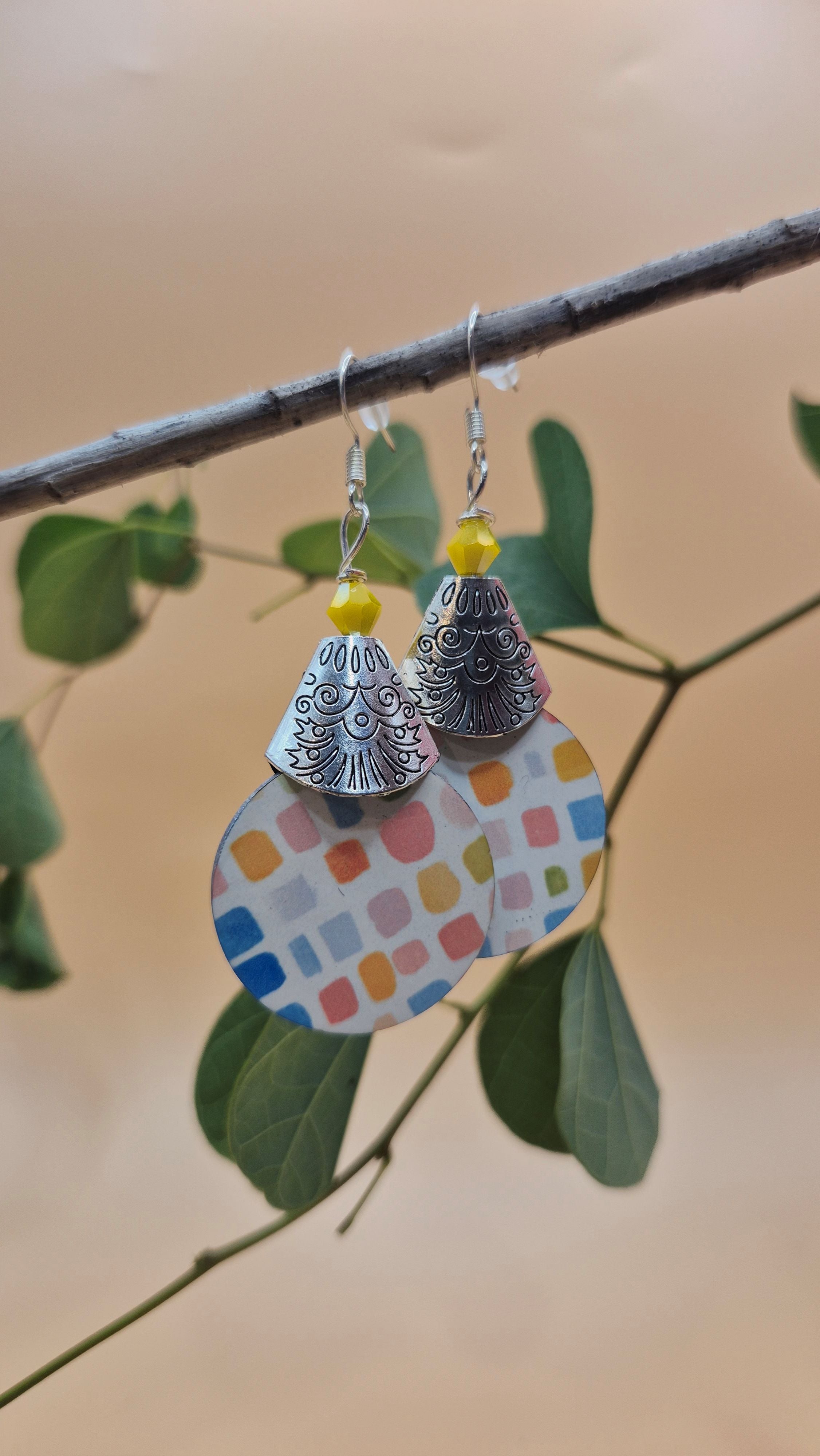 Retro Confetti Drop Earrings