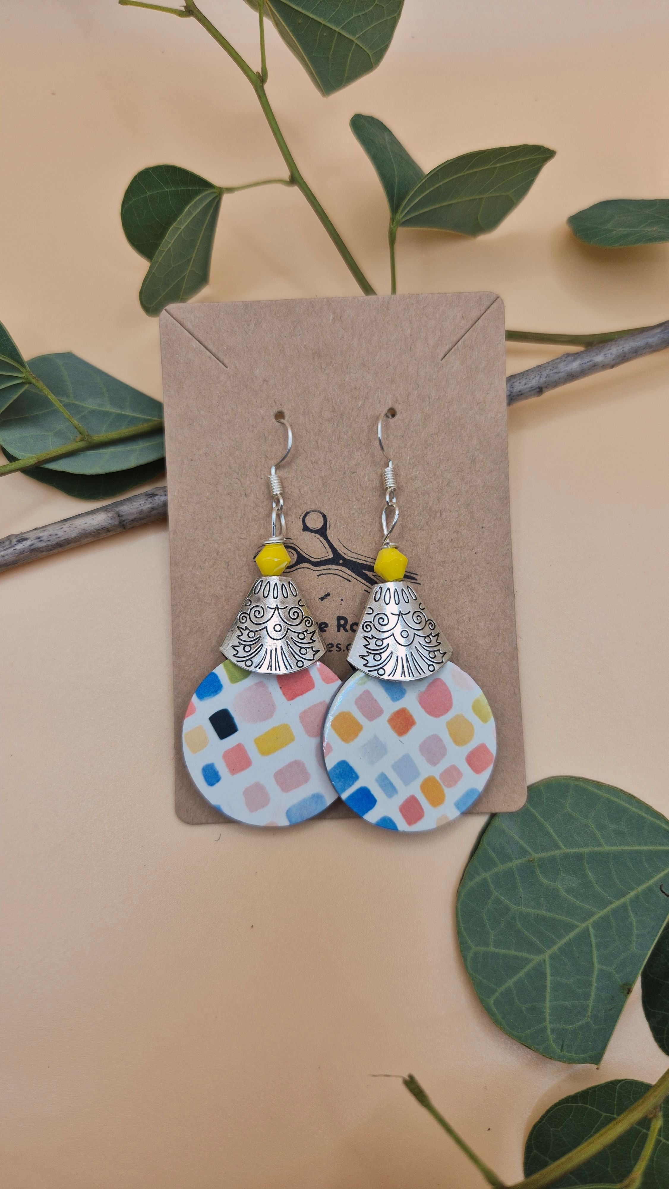 Retro Confetti Drop Earrings