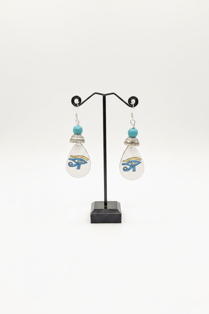 Eye of Horus Teardrop Earrings