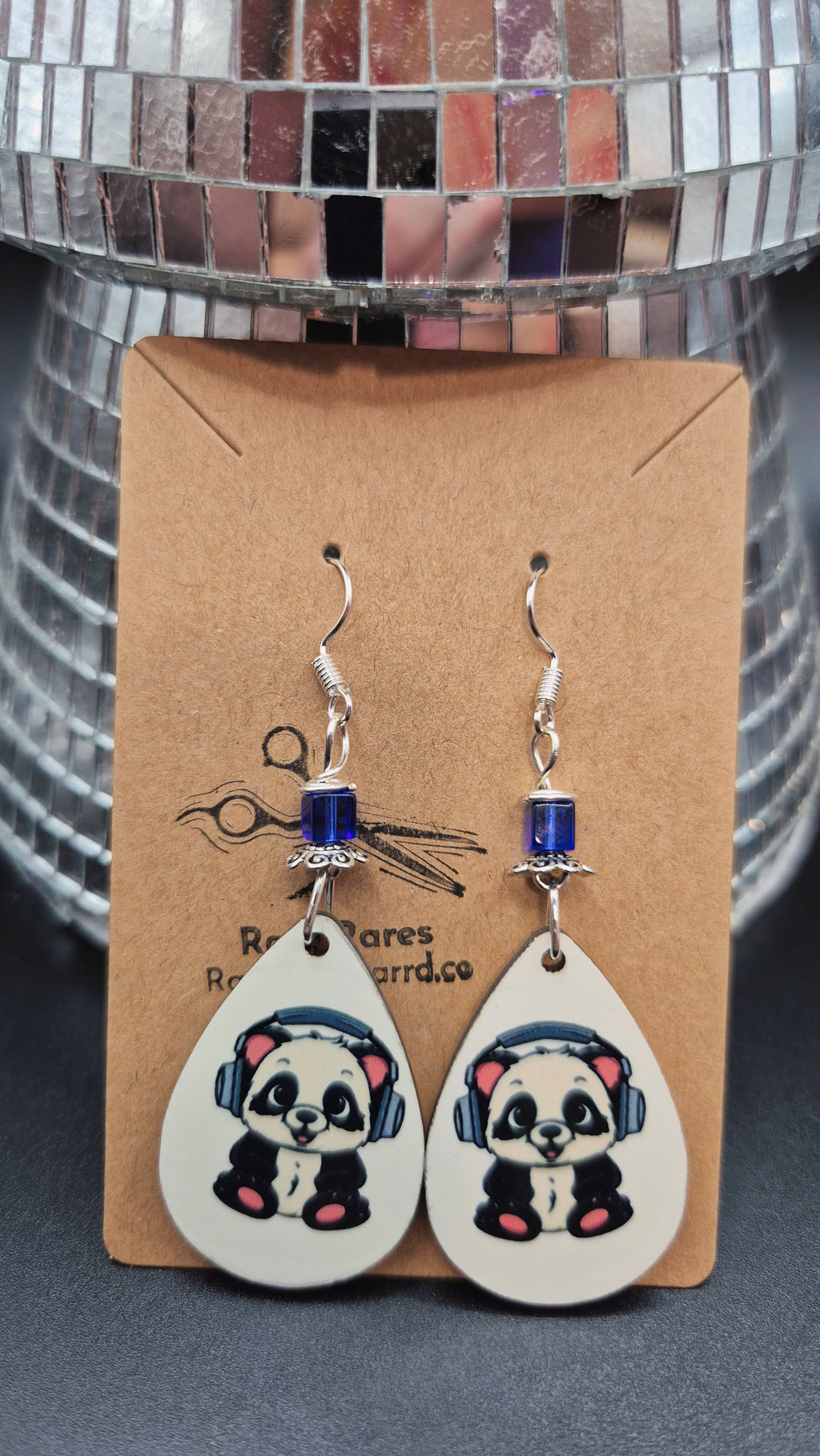 Disco Panda Drop Earrings
