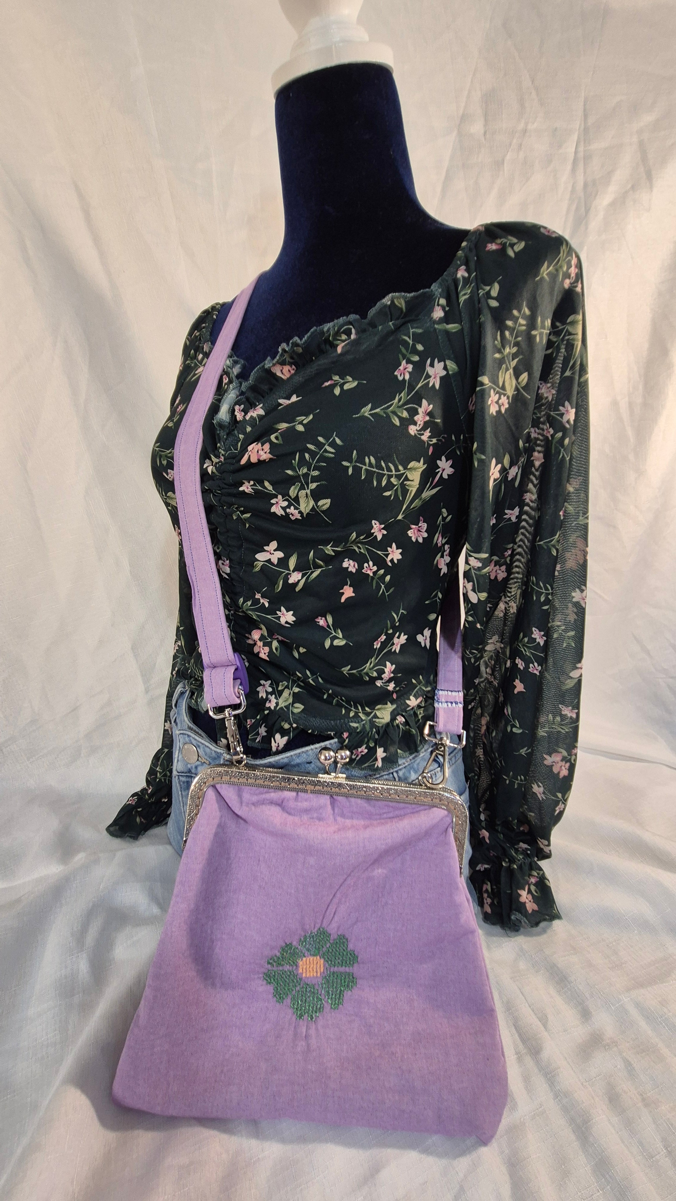 Lavender Bloom Crossbody Pouch