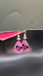 Black Rose Teardrop Earrings