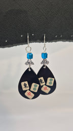 Mahjong Tile Teardrop Earrings