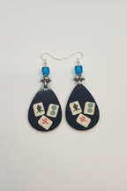 Mahjong Tile Teardrop Earrings