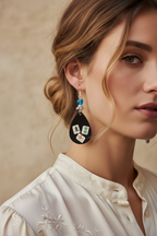 Mahjong Tile Teardrop Earrings