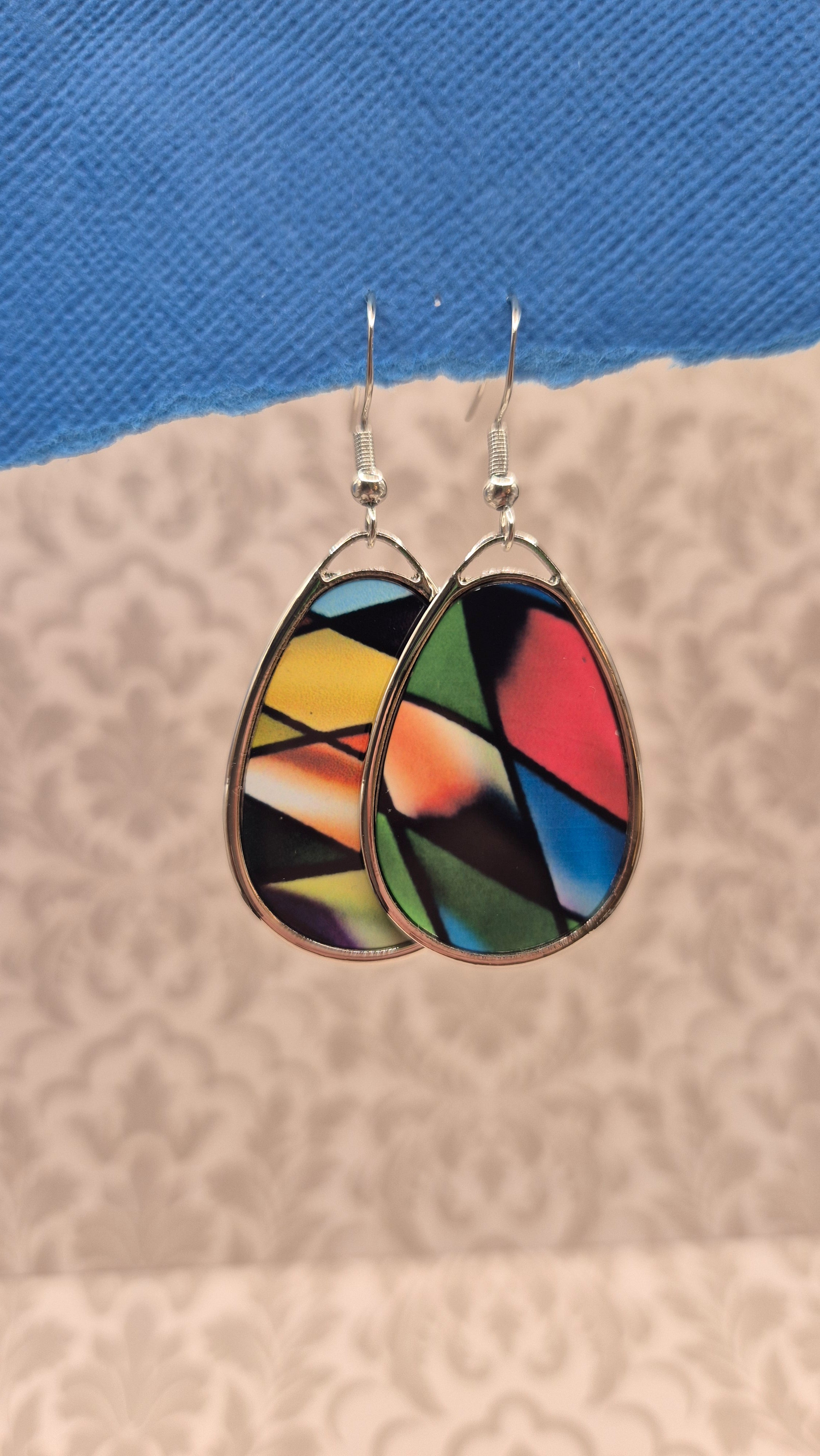 Stained Glass Teardrop Earrings