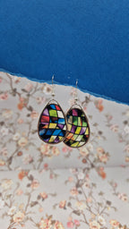 Mosaic Kaleidoscope Teardrop Earrings