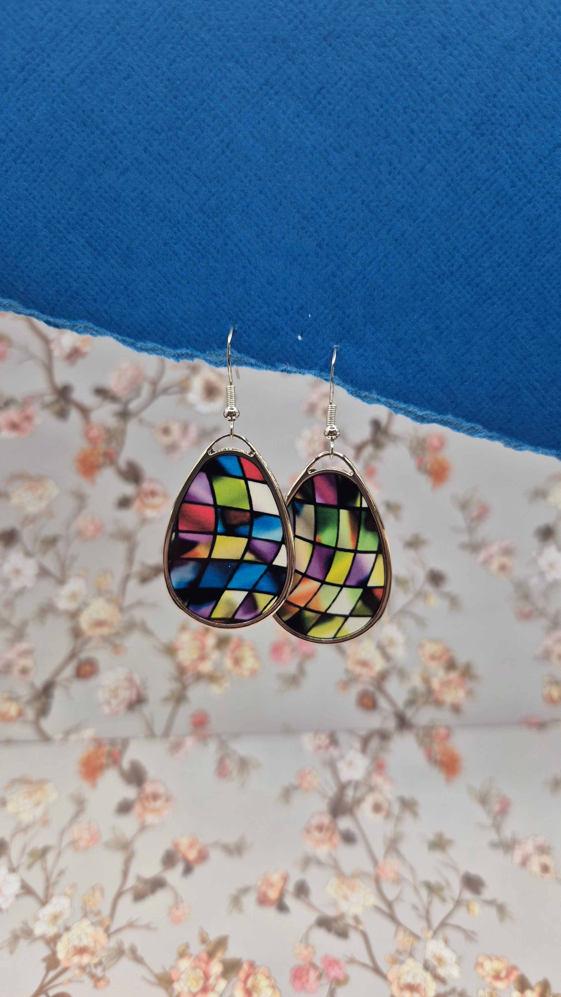 Mosaic Kaleidoscope Teardrop Earrings