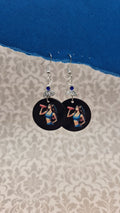 Gym Girl Circle Earrings with Blue Crystal