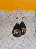 Sunflower Bull Skull Drop Earrings