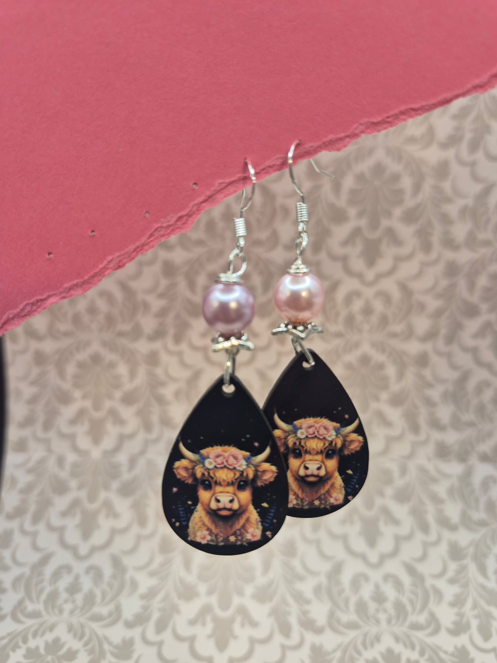 Highland Cow Teardrop Earrings