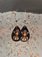 Cowgirl Portrait Teardrop Earrings
