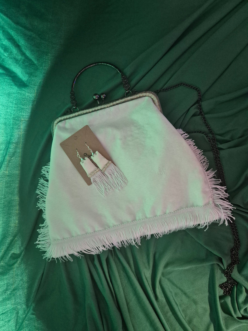 Fringe Clutch & Tassel Earring Set