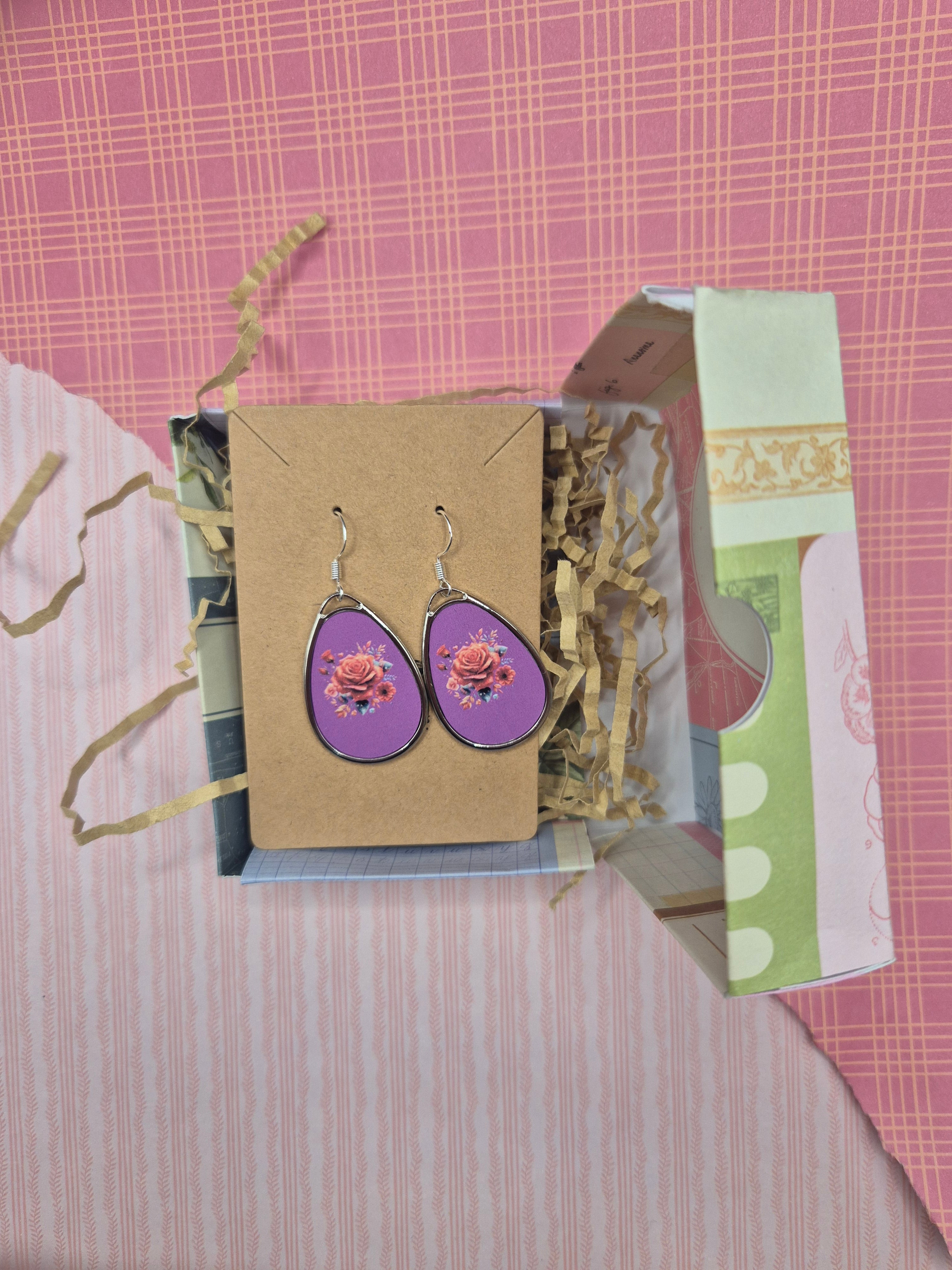 Rose Bouquet Teardrop Earrings