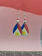 Philippine Flag Teardrop Earrings