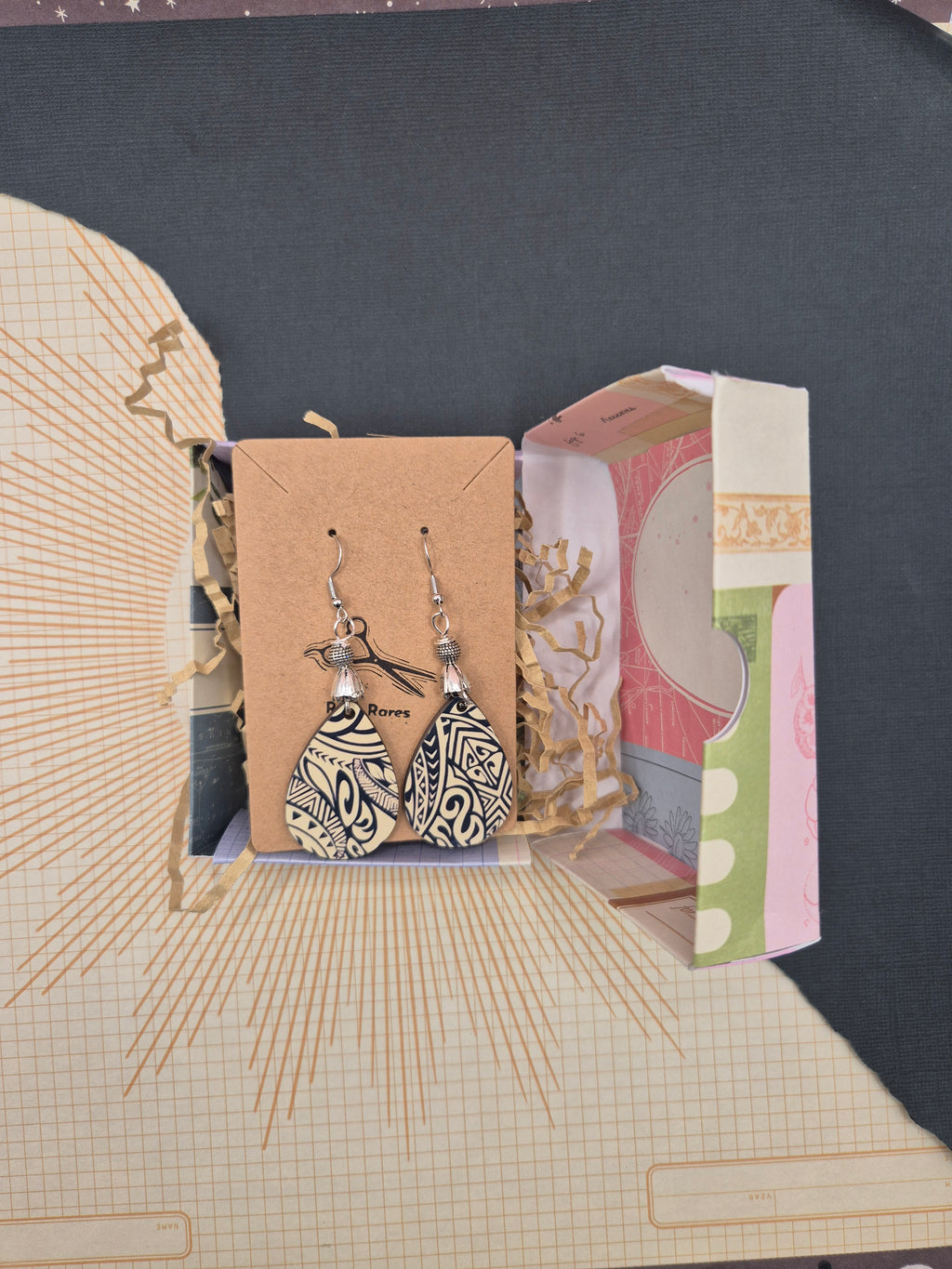 Tribal Print Teardrop Earrings