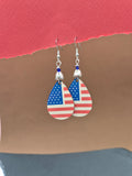 American Flag Teardrop Earrings