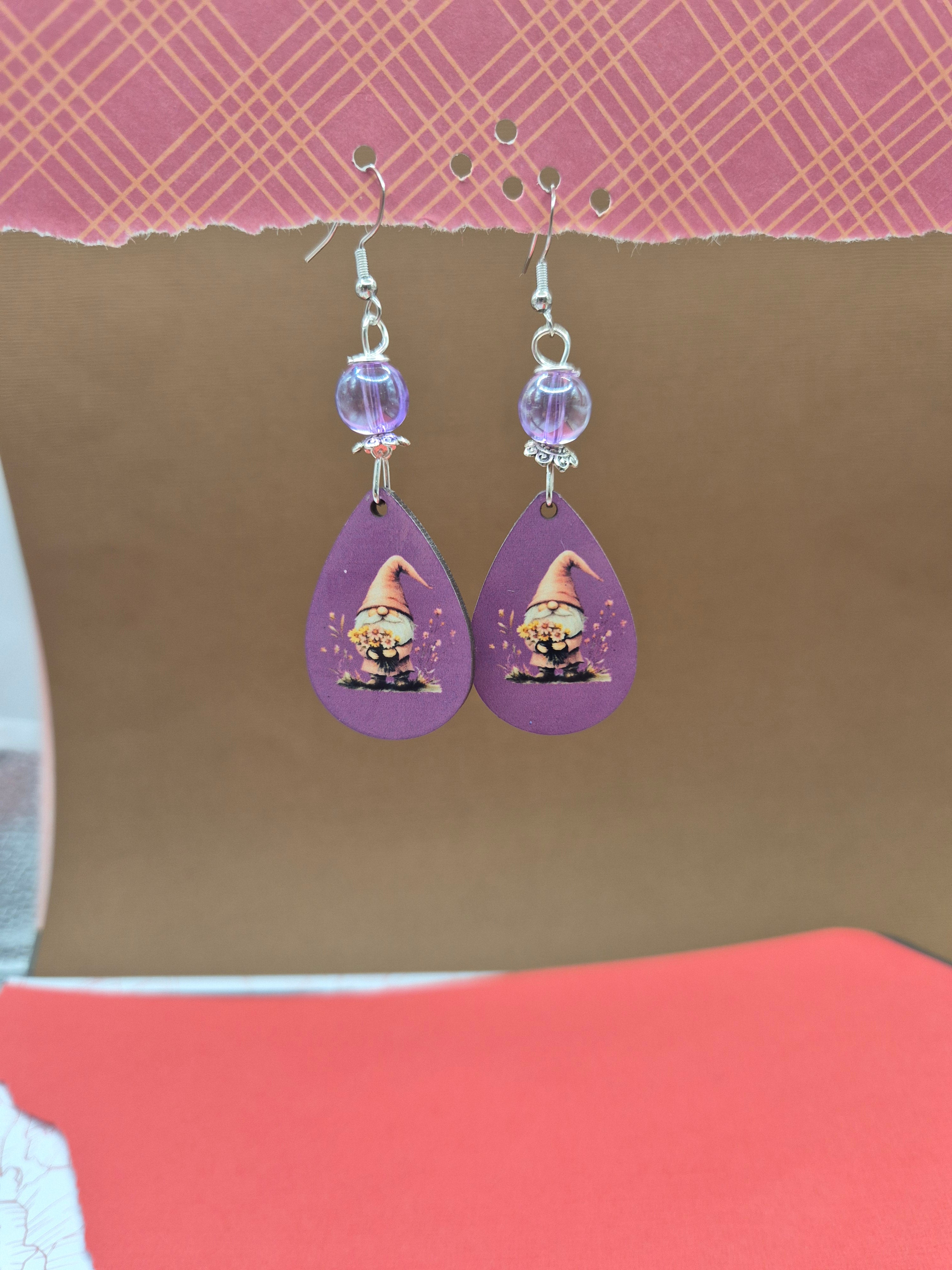 Flower Gnome Teardrop Earrings