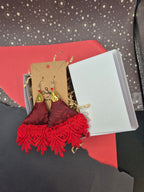 Crimson Lace Bag & Earring Set