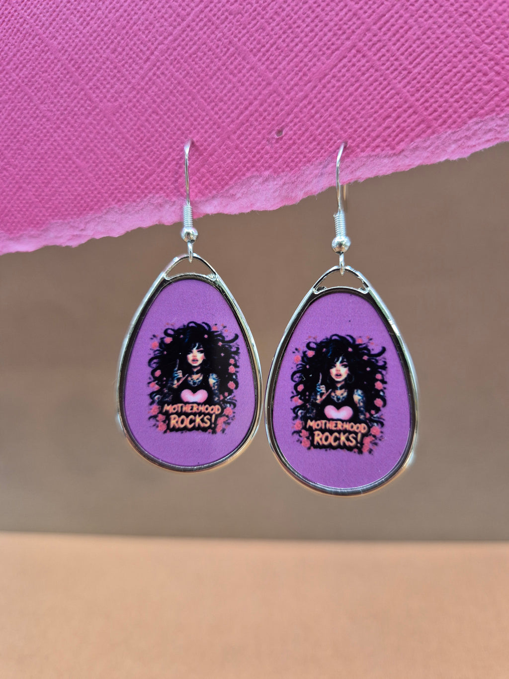 Motherhood Rocks Teardrop Earrings