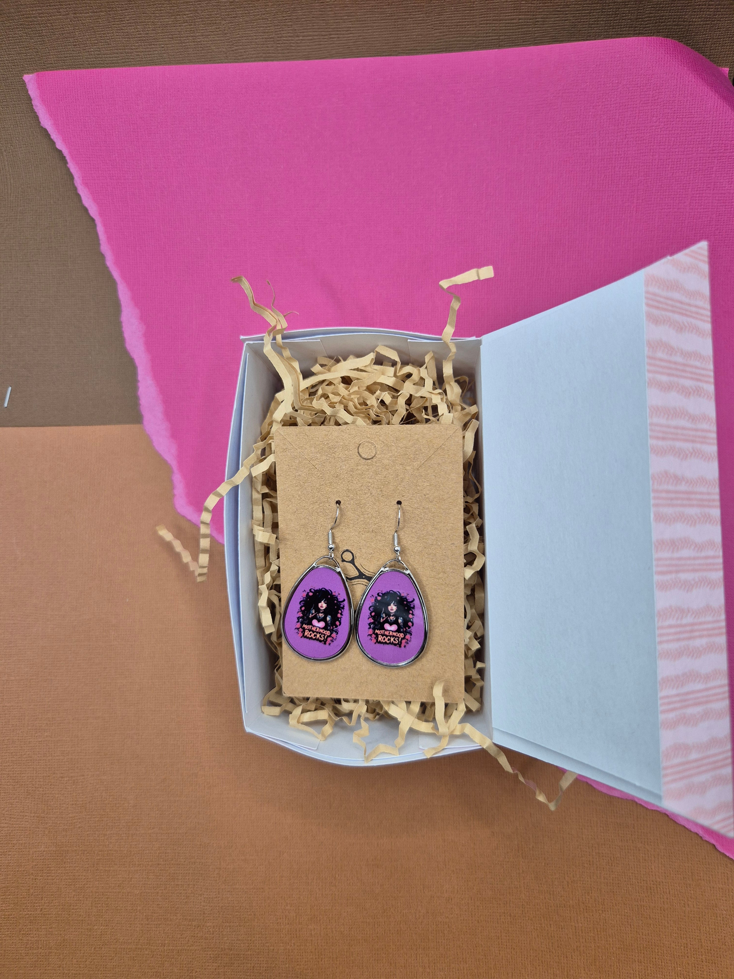 Motherhood Rocks Teardrop Earrings