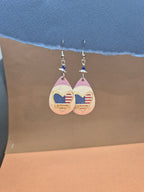 America Heart Teardrop Earrings