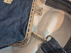 Denim Cross-Stitch Clasp Bag