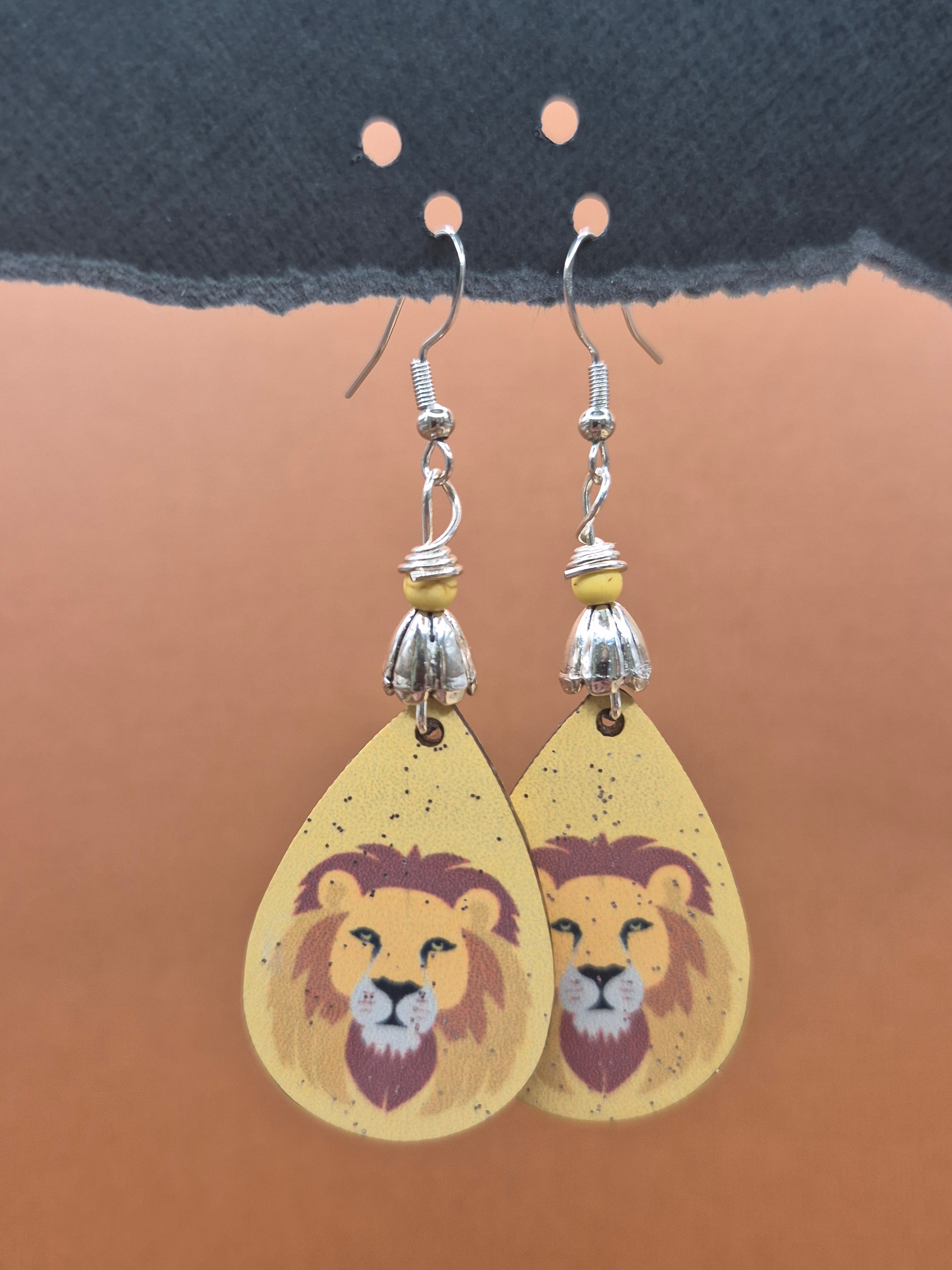 Lion Teardrop Earrings