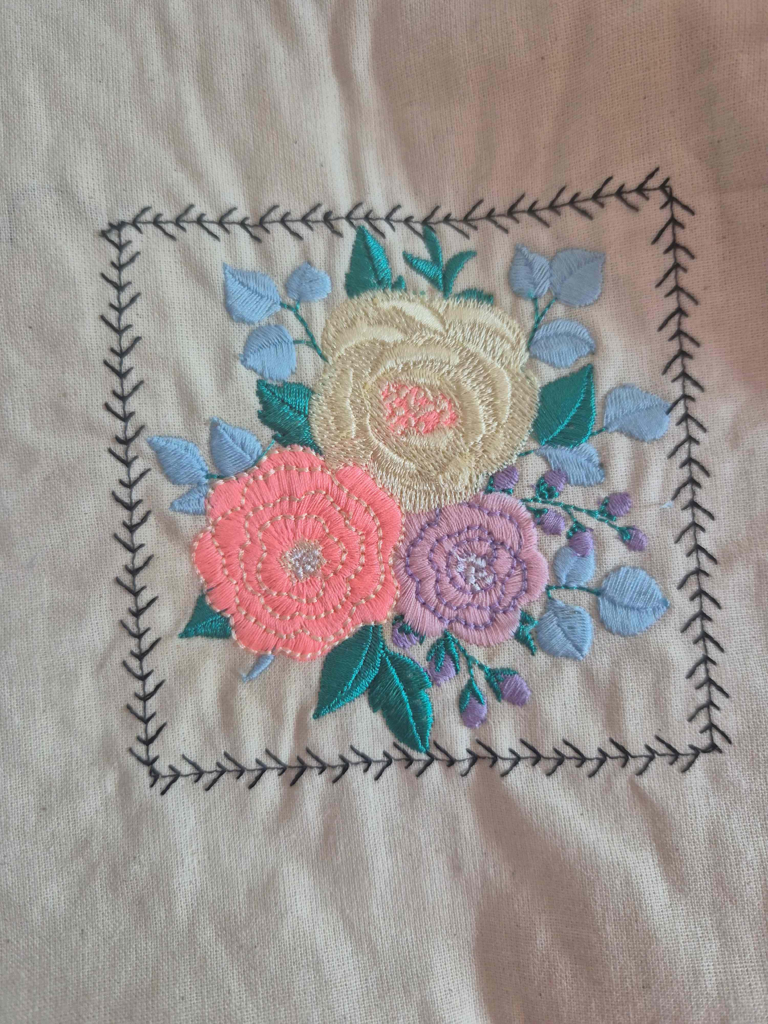 Embroidered Floral Crossbody Bag