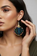 Extreme close up earring with hand pose