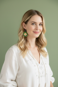 Half Body Shot – Daisy Wheel Embroidered Earrings