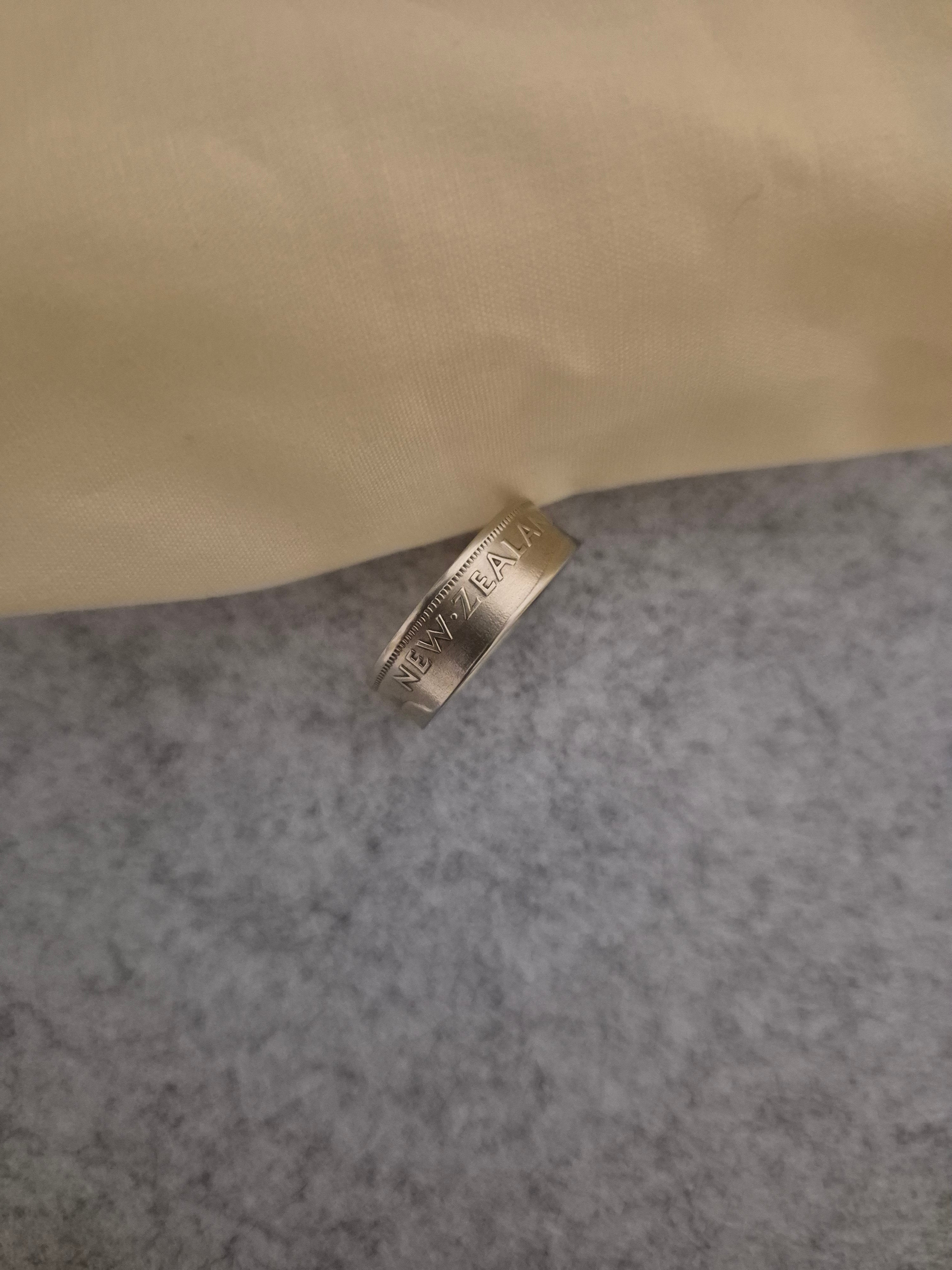 New Zealand One Florin Coin Ring – 1964 | US Size 10 3/4 | Copper-Nickel