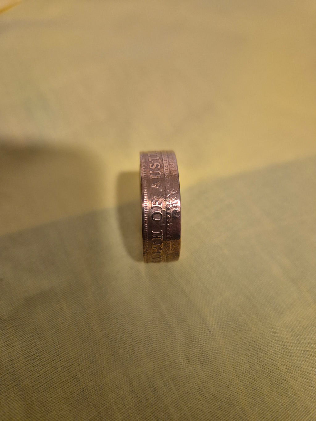 Handcrafted Australian Copper Coin Ring – US Size 14 | 1922 One Penny