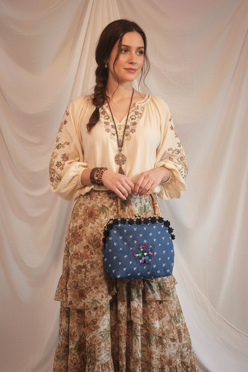 Tree of Hearts Denim Handbag – Studio Lifestyle