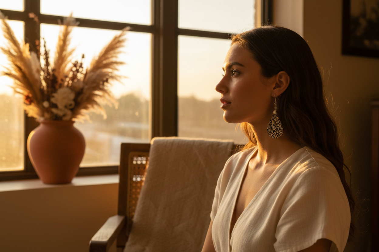 Tribal Print Earrings - Window Light Hero