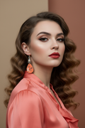 Woman wearing Makeup and High Heels earrings